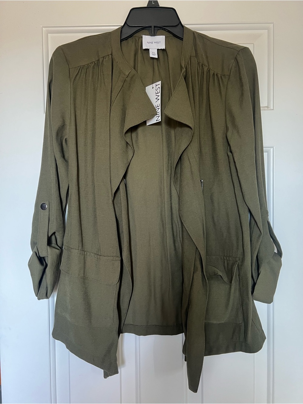 Nine West Olive Utility Drape Jacket